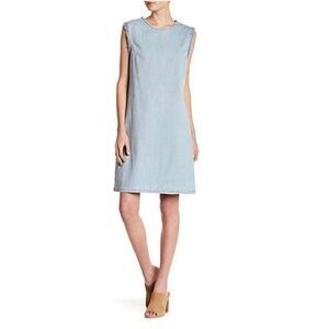 Hope&Harlow NWT Chambray Denim Dress Fringe Coastal Cowgirl Phoebe Buffay Sz 4